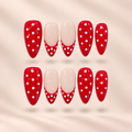 Scarlet Dots – Red Polka Dot French Almond Press-On Nails