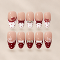 Festive Confetti – Red & White Polka Dot Square Press-On Nails