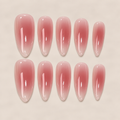 Rosé Veil – Pink Ombré Almond Press-On Nails