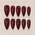 Bordeaux Rouge – Burgundy Almond Press-On Nails